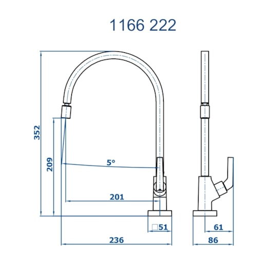Torneira de Mesa Cromada Para Cozinha Bica Móvel 360° Arejador Articulável Bella Clássica 1166 C222 DN 15 1/2 Fani - Imagem principal - 21e027cc-769d-4700-998f-745fdce6c914
