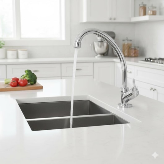 Torneira de Mesa p/Cozinha Bica Móvel Easy Cromado Romar - Imagem principal - 53e93a06-04f2-43bd-8477-46bceffe6ab3