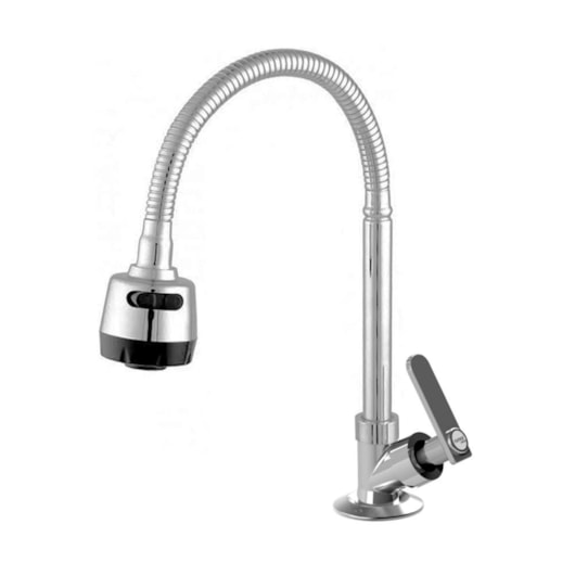 Torneira de Mesa p/Cozinha Bica Movel Flex Pratic Cromada DN15 Romar - Imagem principal - f9a2c1be-c41f-4a4c-ab87-1a611102c317