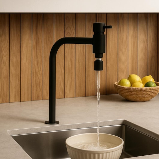Torneira de Mesa p/Cozinha c/ Bica Alta Bello Black Preto Fosco Romar - Imagem principal - c2c0aa58-ff48-4670-9d91-86372ec55014