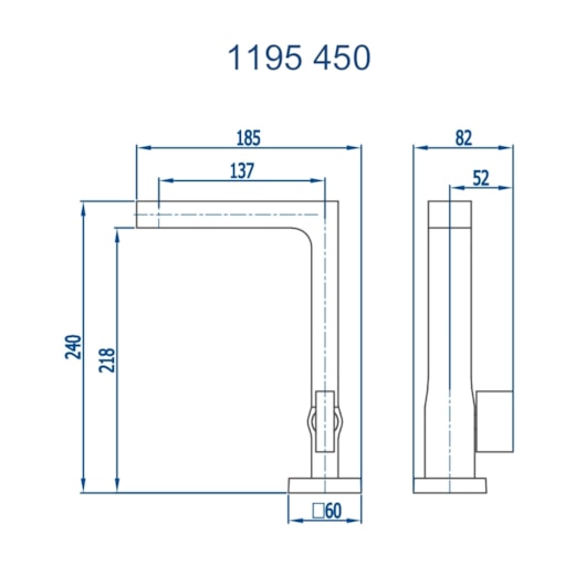 Torneira De Mesa Para Banheiro E Lavabo Horus 1195 C450 DN 15 1/2 Cromado Fani - Imagem principal - 63307796-7a1c-4100-a615-e1eaf1937426