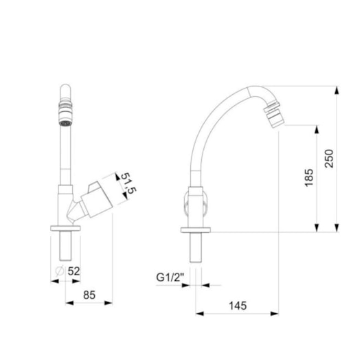 Torneira De Mesa Para Cozinha Bica Média Fit Cromado Celite - Imagem principal - f4657e9a-7cb6-4c28-a0da-ac92c8103105