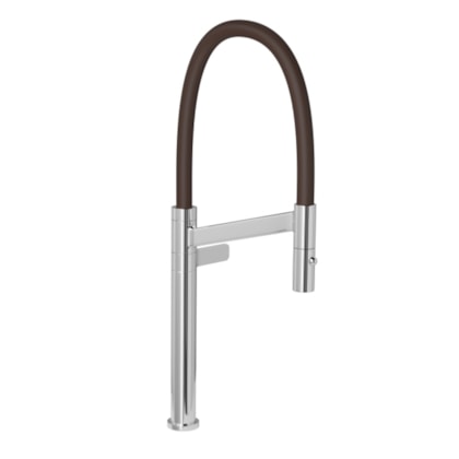 Torneira De Mesa Para Cozinha Colore Cromado E Marrom Deca