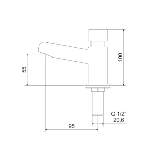 Torneira de Mesa para Lavatorio Automatica Temporizada Mebermatic 10065 BL Meber  - Imagem principal - bf24978c-d026-4b85-a42b-00a2b73dfc05