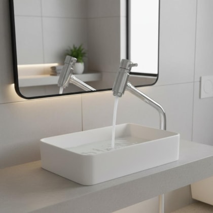 Torneira de Mesa para Lavatório Bica Alta Bello Cromada Romar