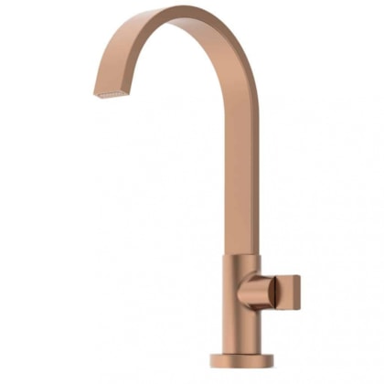 Torneira De Mesa Para Lavatório Bica Alta Flow Red Gold Matte Celite