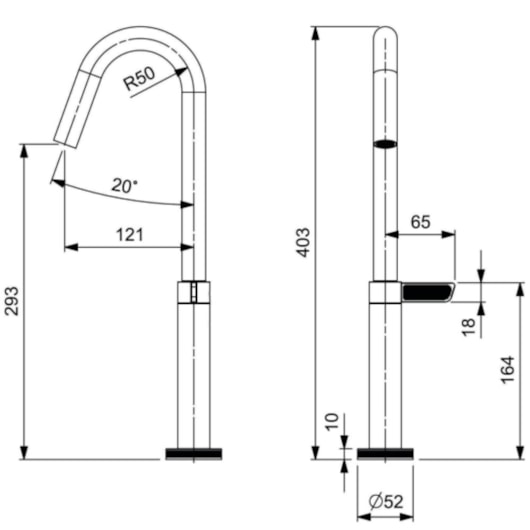 Torneira De Mesa Para Lavatório  Bica Alta Logic Preto Mate Roca - Imagem principal - c66b1478-322c-4bc1-9d66-43294f33db5d