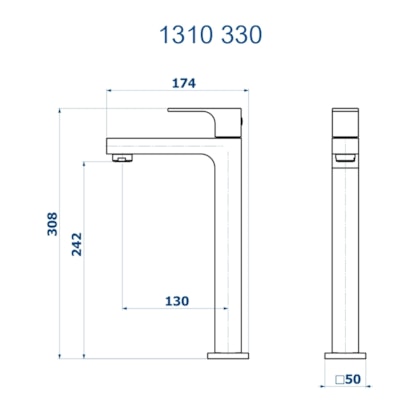 Torneira de Mesa para Lavatório Bica Alta Retta 1310 DV330 Doro Vecchio DN 15 1/2