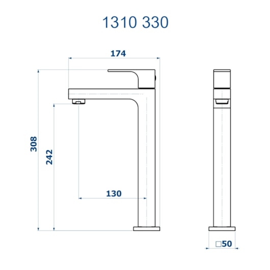 Torneira de Mesa para Lavatório Bica Alta Retta 1310 DV330 Doro Vecchio DN 15 1/2