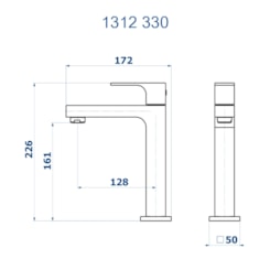 Torneira de Mesa para Lavatório Bica Média Retta 1312 C330 Cromado DN 15 1/2