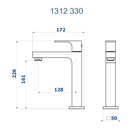 Torneira de Mesa para Lavatório Bica Média Retta 1312 C330 Cromado DN 15 1/2