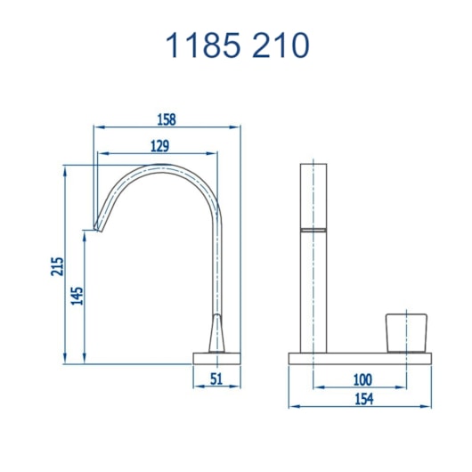 Torneira De Mesa Para Lavatorio Com Acionamento Lateral Prima 210 Cromado Fani - Imagem principal - 1572806d-f84c-40d9-afea-5acd05df4f8d