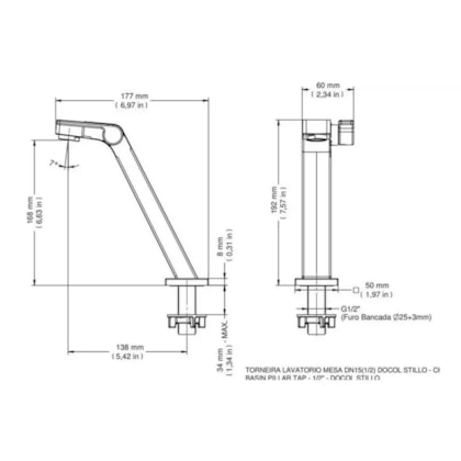 Torneira De Mesa Para Lavatório Stillo Ouro Escovado Docol