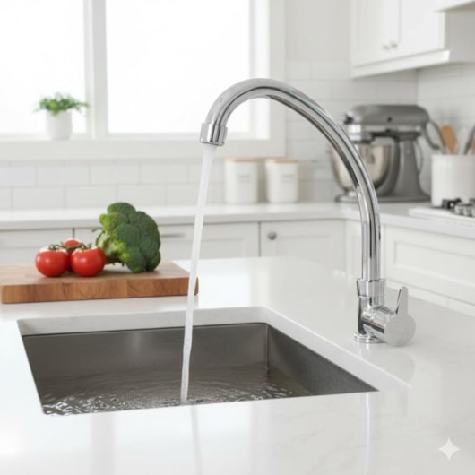 Torneira de  Parede p/Cozinha Bica Móvel Easy Cromado Romar - Imagem principal - eedea1df-2b67-4e7c-9fbb-bcd72ca12979