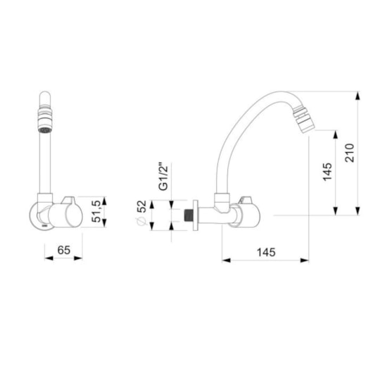 Torneira De Parede Para Cozinha Bica Média Fit Cromado Celite - Imagem principal - 64103c49-d24e-48ba-85db-12f65a2dc8cd