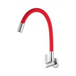 Torneira De Parede Para Cozinha Bica Móvel C36 1165 Atria Cromado/Vermelho Meber