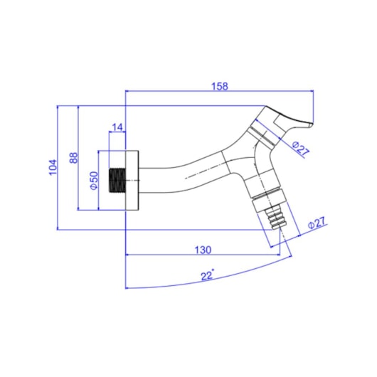 Torneira de Parede para Lavanderia Jardim e Tanque com Adaptador Mangueira Gama Cromado Deca - Imagem principal - 4bd21923-c68c-4683-9c65-bb052584eeb0