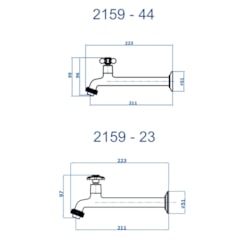 Torneira De Parede Para Pia Com Arejador 2159 Cromado Fani 22Cm 
