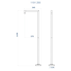 TORNEIRA DE PISO PARA LAVATORIO BICA RETA VIK 1191 BK290 PRETO FOSCO FANI