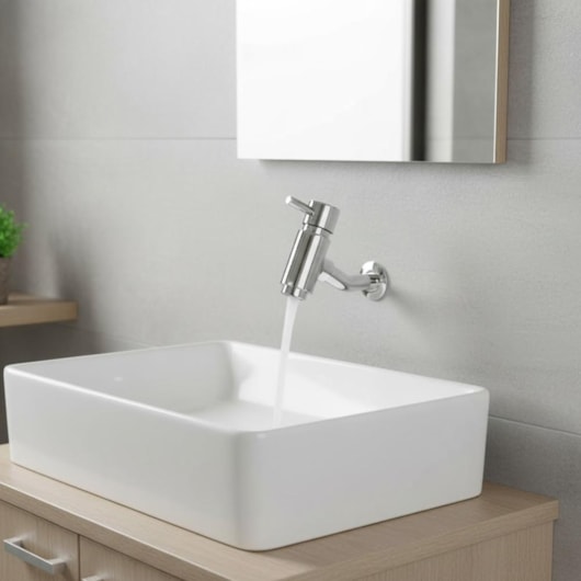 Torneira Longa de Parede para Lavatório Bello Cromada Romar - Imagem principal - 51eaa88b-85f7-47cb-bdb3-2a95f4d713d3