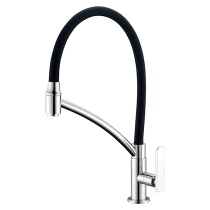 Torneira Para Cozinha De Mesa 1167 C81 Chef Preta Com Cromado Lorenzetti
