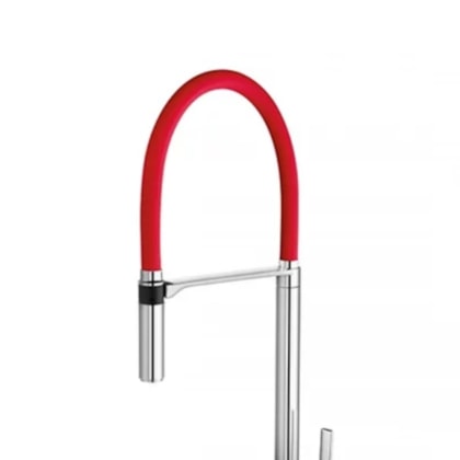 Torneira Para Cozinha De Mesa Doc Bica Alta Vermelho/cromada Docol