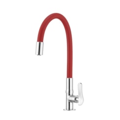 Torneira Para Cozinha De Mesa Flex R27 Vermelha Cromada Lorenzetti