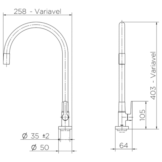 Torneira Para Cozinha De Mesa Galiflex Cinza Docol - Imagem principal - 463a8790-e970-411c-aecd-a9bffd2f747f