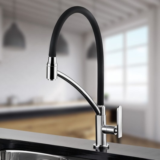 Torneira Para Cozinha De Mesa Lorenchef C81 Preto Cromada Lorenzetti - Imagem principal - e8ca3992-4b5d-484c-9d32-7b653ca9dbda