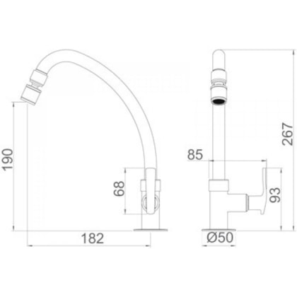 Torneira Para Cozinha De Mesa One Cromada 1167 C29 Lorenzetti