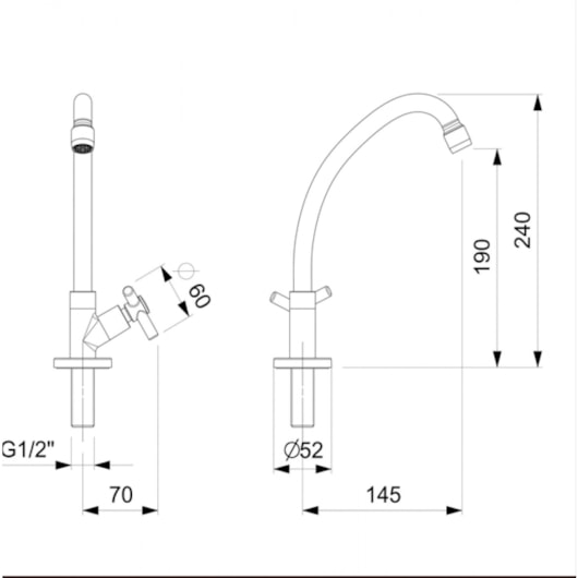 Torneira Para Cozinha De Mesa One Cromado Celite - Imagem principal - 1ab84ad7-e6da-47f8-a1b3-34108dbfc72e