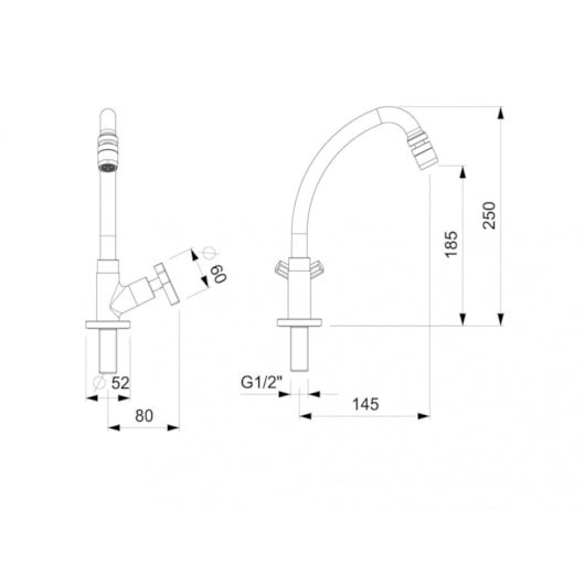 Torneira Para Cozinha De Mesa Up Cromado Celite - Imagem principal - d2ef8079-31b5-44a3-aba3-16a597b9e232