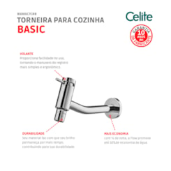 Torneira Para Cozinha De Parede Com Bica Articulada Basic Cromada Celite