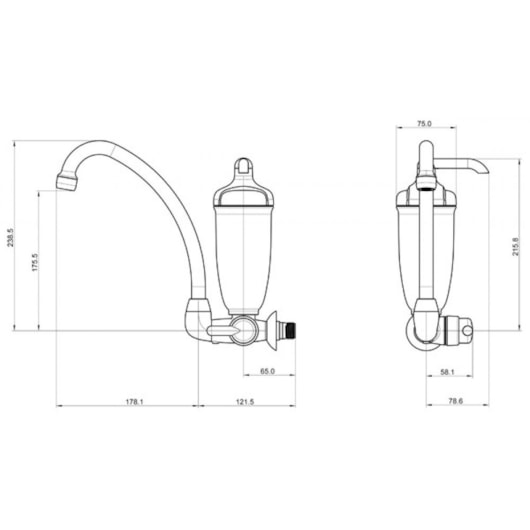 Torneira Para Cozinha De Parede Com Filtro Acqua Bella Branco Lorenzetti - Imagem principal - 68a54e6d-6399-4369-b5cb-f00b81c54f0d