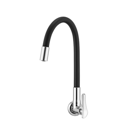 Torneira Para Cozinha De Parede Flex B27 Preta Cromada Lorenzetti