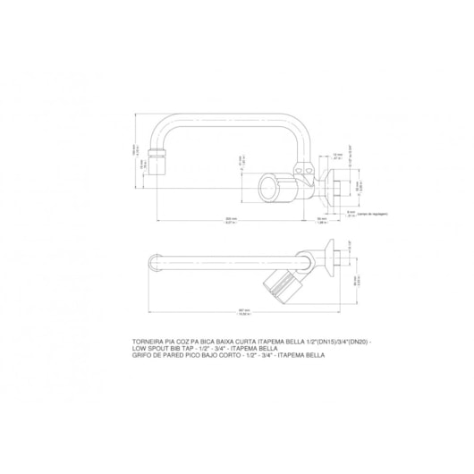 Torneira Para Cozinha De Parede Itapema Bella Bica Baixa Cromada Docol - Imagem principal - f731868a-772a-4b86-9a6d-dda41cabb7a9