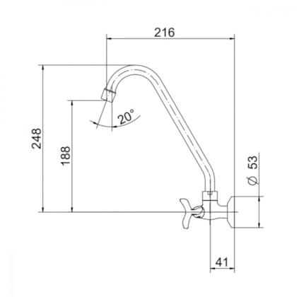 Torneira Para Cozinha De Parede Nova Pertutti Cromada Docol