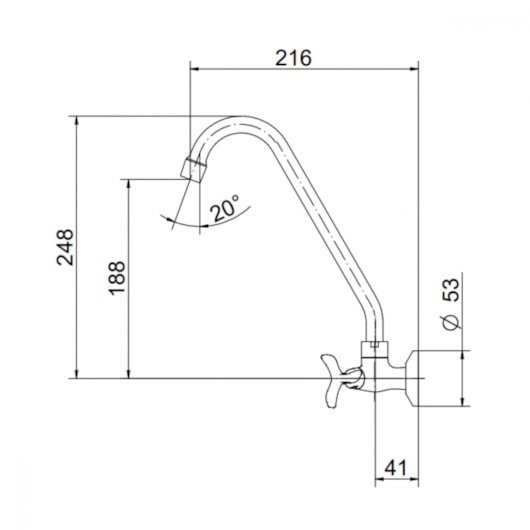 Torneira Para Cozinha De Parede Nova Pertutti Cromada Docol - Imagem principal - 97cd6d94-870c-420b-b162-ba6d7c9f05a9