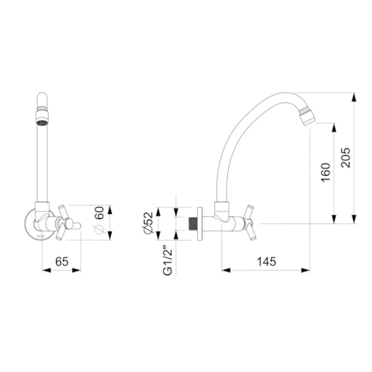 Torneira Para Cozinha De Parede One Cromada Celite - Imagem principal - 57ff2bb9-f8a7-4c42-ac60-74a8af0a096d