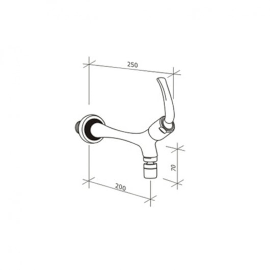 Torneira Para Cozinha De Parede Pratika Cromado Fabrimar   - Imagem principal - 60aa0c04-5534-494b-b0f1-3d6facc178ce