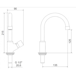 Torneira Para Lavatório Balcão 10090 Mebermatic Meber