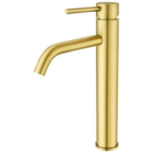 Torneira Para Lavatório Bica Alta Dourado Escovado Drop - Imagem principal - b35b9e40-561c-4233-9387-3bb72bfd8c12