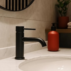 Torneira Para Lavatório Bica Baixa Black Matte Drop