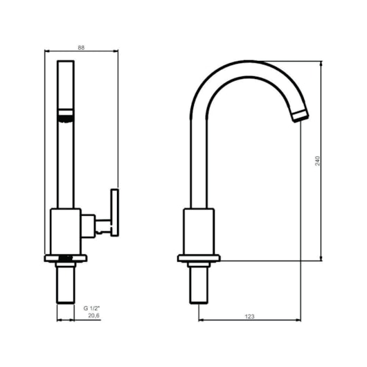 Torneira Para Lavatório De Mesa 1190 35 1/4v Cobre Matte Meber - Imagem principal - c70a23e7-76ca-4271-9344-114a9a860b2b
