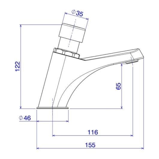 Torneira Para Lavatório De Mesa Automática Decamatic Eco Cromada Deca - Imagem principal - c4e71843-d321-4639-b000-e82a6e91395e