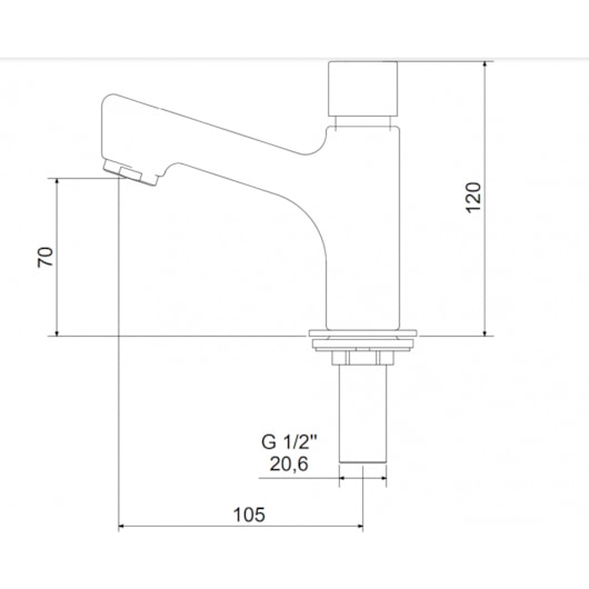 Torneira Para Lavatório de Mesa Automatica Temporizada Mebermatic 10060 Meber - Imagem principal - d4f0ce71-2e38-4126-8ec5-bb1fc418b42a