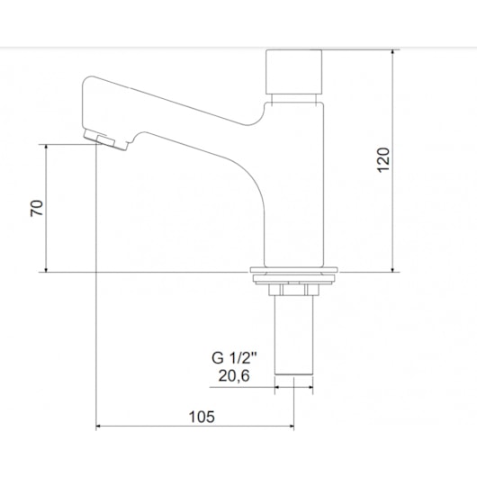 Torneira Para Lavatório de Mesa Automatica Temporizada Mebermatic 10060 Meber - Imagem principal - a61dd3da-15f7-44bc-be00-4daf7c6b139a