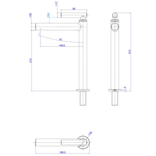 Torneira Para Lavatório De Mesa Bica Alta Beta Cromado Deca - Imagem principal - 1420767a-2e4d-4d91-83af-25db6c85713b