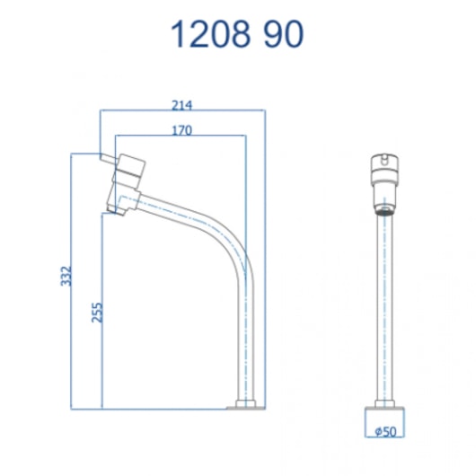 Torneira Para Lavatório De Mesa Bica Alta Eva 90 1208 Preto Fosco Fani - Imagem principal - 39e17ab2-4892-497e-aed6-c967ac716172