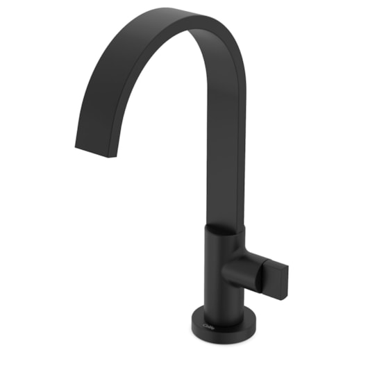 Torneira Para Lavatório De Mesa Bica Alta Flow Preto Matte Celite  - Imagem principal - 784f4012-4c49-4e1f-bcb6-1440a47b0cfd